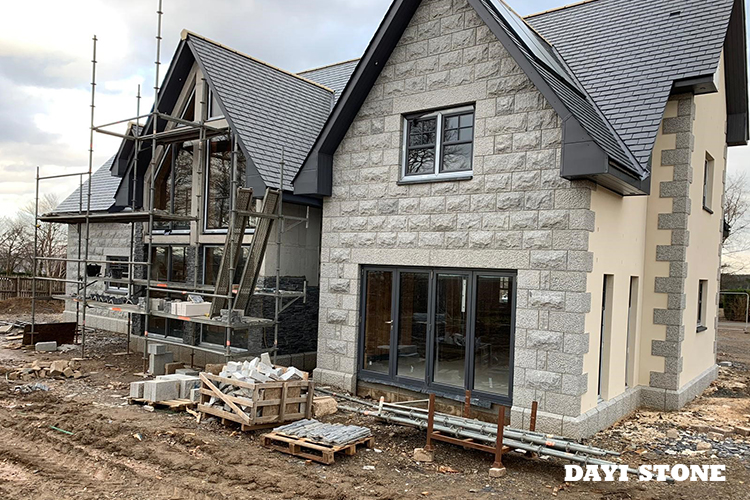 G603-10 Light grey granite Project wallstone,Cornerstone,natural split and pineapple finished - Dayi Stone